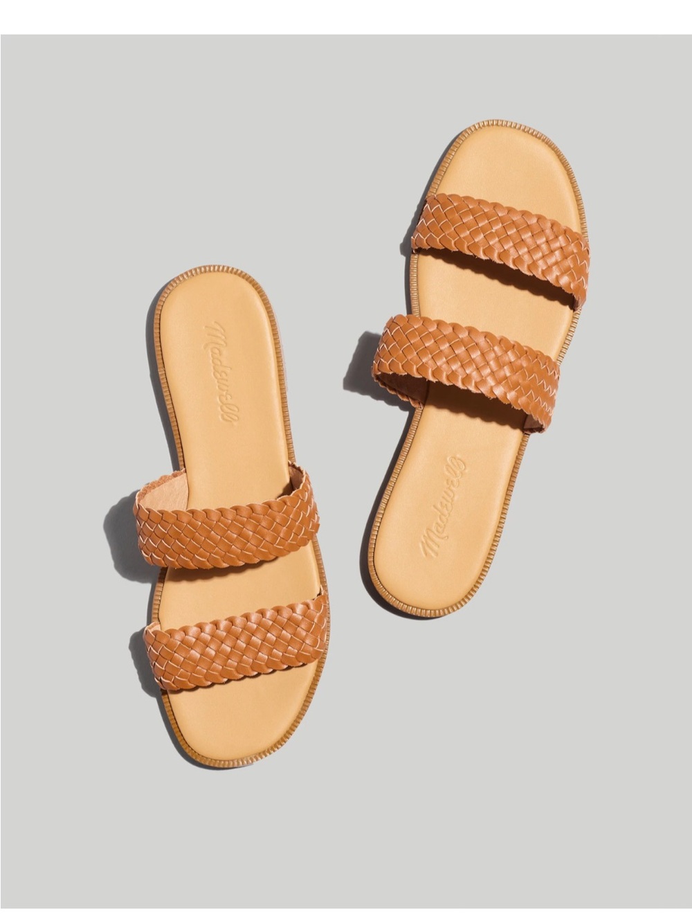 Madewell The Teagan Slide Sandal in Leather Tan Size 10.5